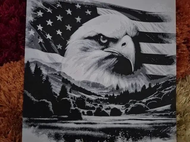 HueForge model: eagle and flag hueforge by Buntsta