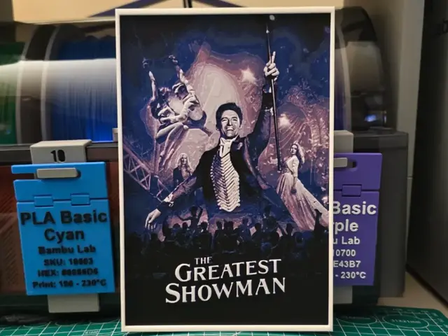 HueForge model: The Greatest Showman Movie Poster - Hueforge Art by Lumpy3D
