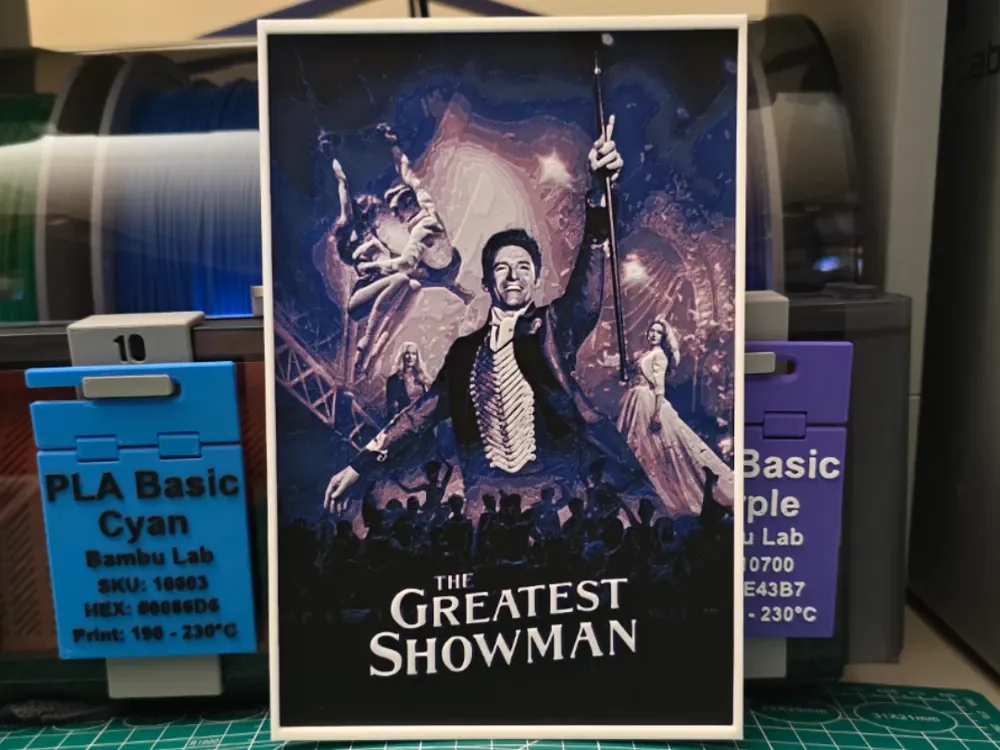 The Greatest Showman Movie Poster - Hueforge Art by Lumpy3D HueForge model: The Greatest Showman Movie Poster - Hueforge Art by Lumpy3D
