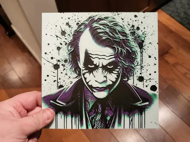 HueForge model: Graffiti Joker (Heath Ledger) Hueforge by 3Ree Printing