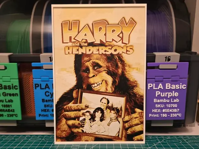 HueForge model: Harry and the Hendersons Movie Poster - Hueforge by Lumpy3D
