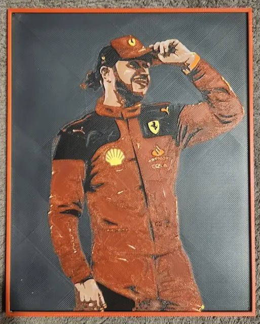HueForge model: Lewis Hamilton Ferrari - HueForge by keko