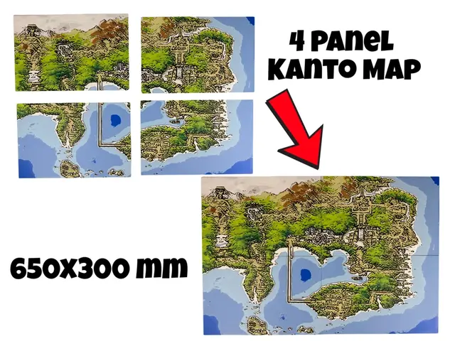 Kanto Region Map – Four-Panel Set