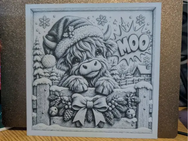 Christmas Moo highland cow - hueforge