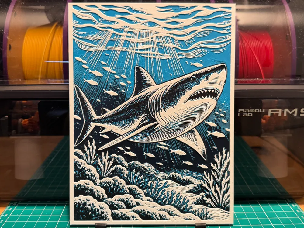 Shark Print by liv_3d HueForge model: Shark Print by liv_3d