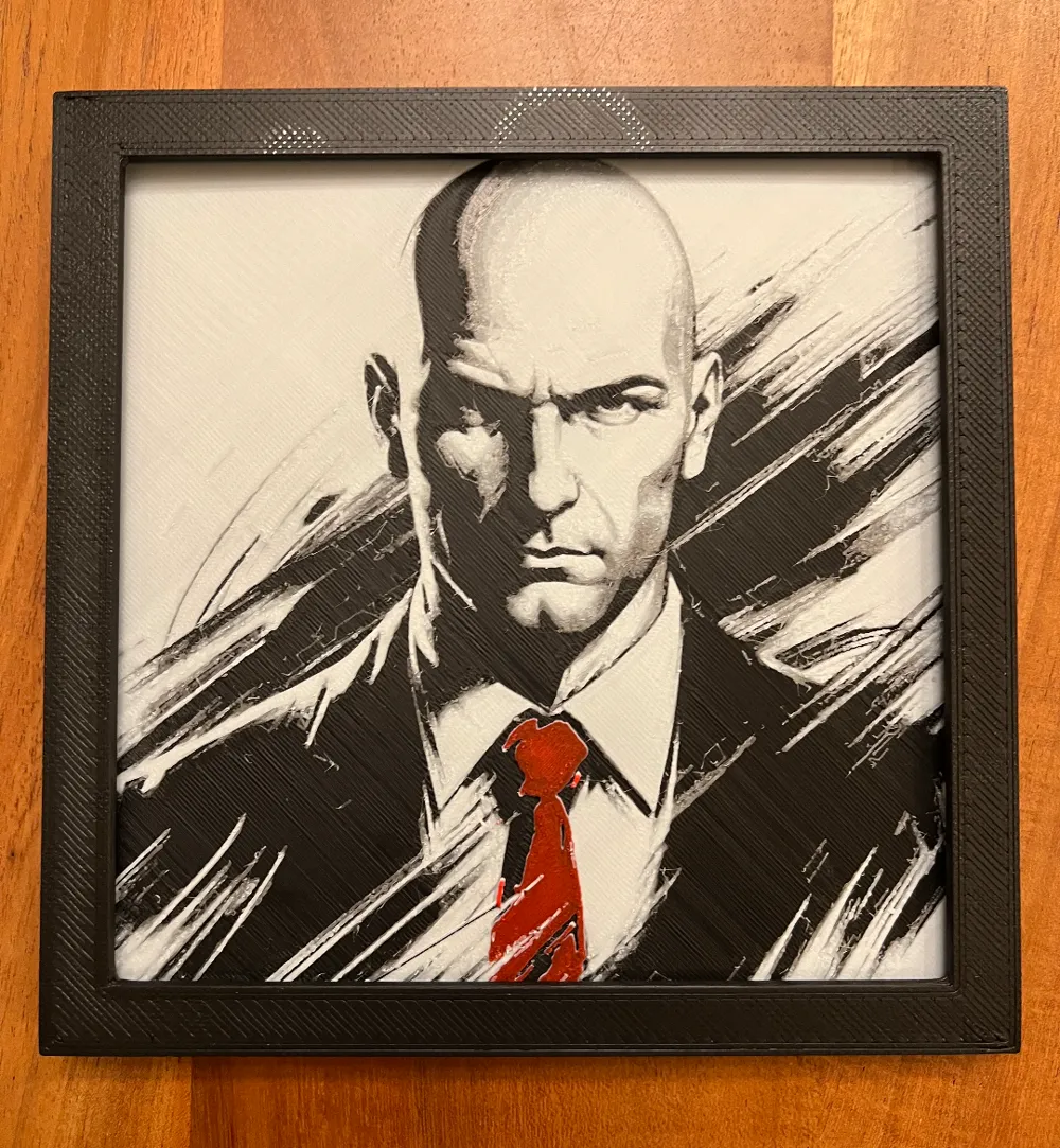 Agent 47 from Hitman by JustBe 3D Printing HueForge model: Agent 47 from Hitman by JustBe 3D Printing