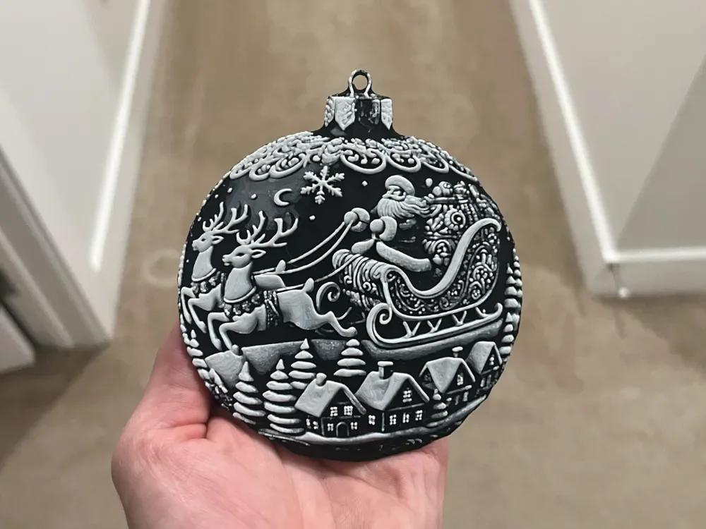 NO AMS NEEDED Santa Christmas Ornament Hueforge by RP47 Designs HueForge model: NO AMS NEEDED Santa Christmas Ornament Hueforge by RP47 Designs