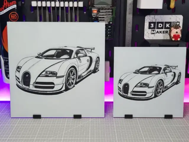HueForge model: Bugatti Veyron – Hueforge – 3 Colors by Montoya Maker