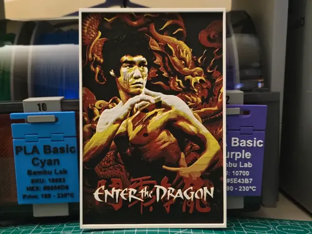 HueForge model: Enter the Dragon Movie Poster - Hueforge Art by Lumpy3D
