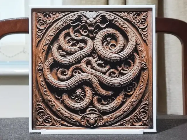 HueForge model: Carved Hydra - 4 Color HueForge by BoDad