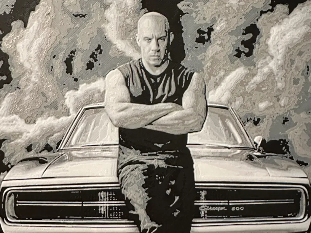 Vin Diesel Fast and Furious Charger Hueforge by Hey Ben HueForge model: Vin Diesel Fast and Furious Charger Hueforge by Hey Ben