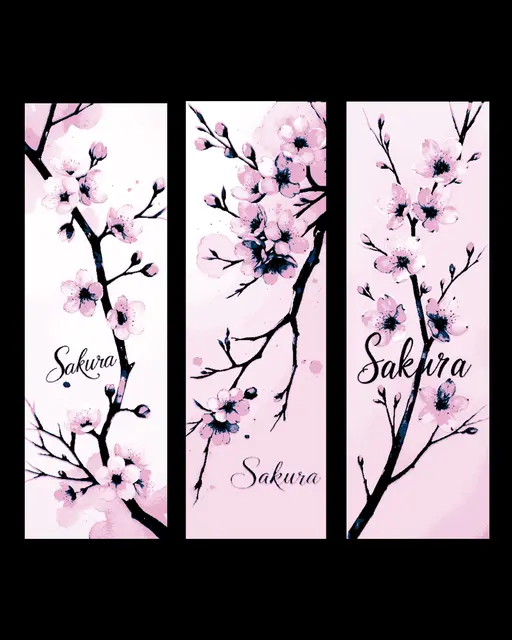 HueForge model: Cherry Blossoms show spring is here - Sakura - Set of Bookmarks by BooneCo3d