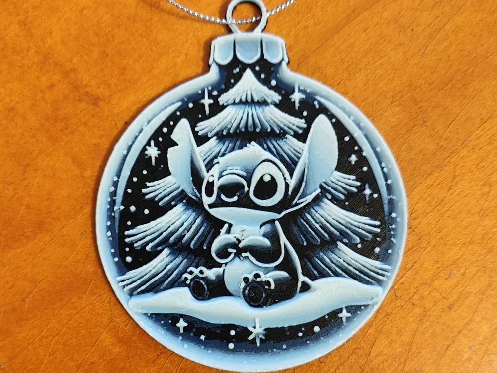 Stitch Christmas Tree Ornament Decoration Bauble by Sarge HueForge model: Stitch Christmas Tree Ornament Decoration Bauble by Sarge