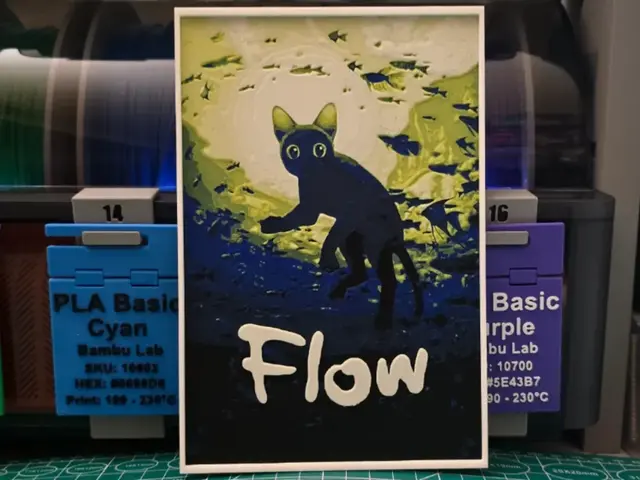 HueForge model: Flow Movie Poster - Hueforge Art by Lumpy3D
