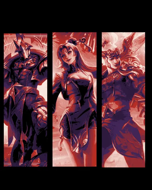 HueForge model: Fan art in Hueforge - League of Legends friends and enemies - Bookmark set 5 by BooneCo3d