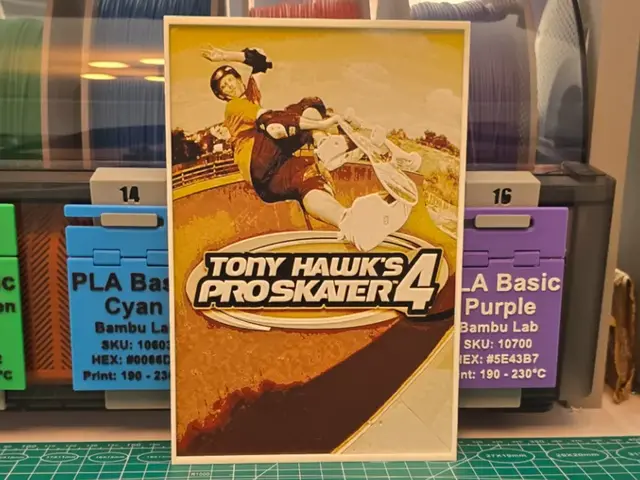 HueForge model: Tony Hawk's Pro Skater 4 Poster - Hueforge Art by Lumpy3D