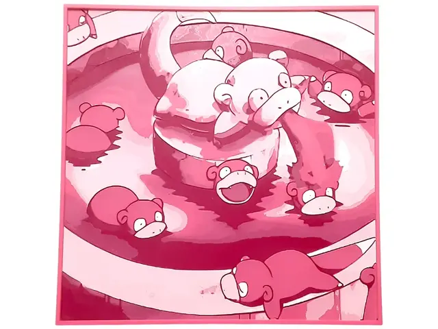 HueForge model: Slowpoke Fountain Hueforge Pokemon Slowbro Pink by Elsie Moonshadow
