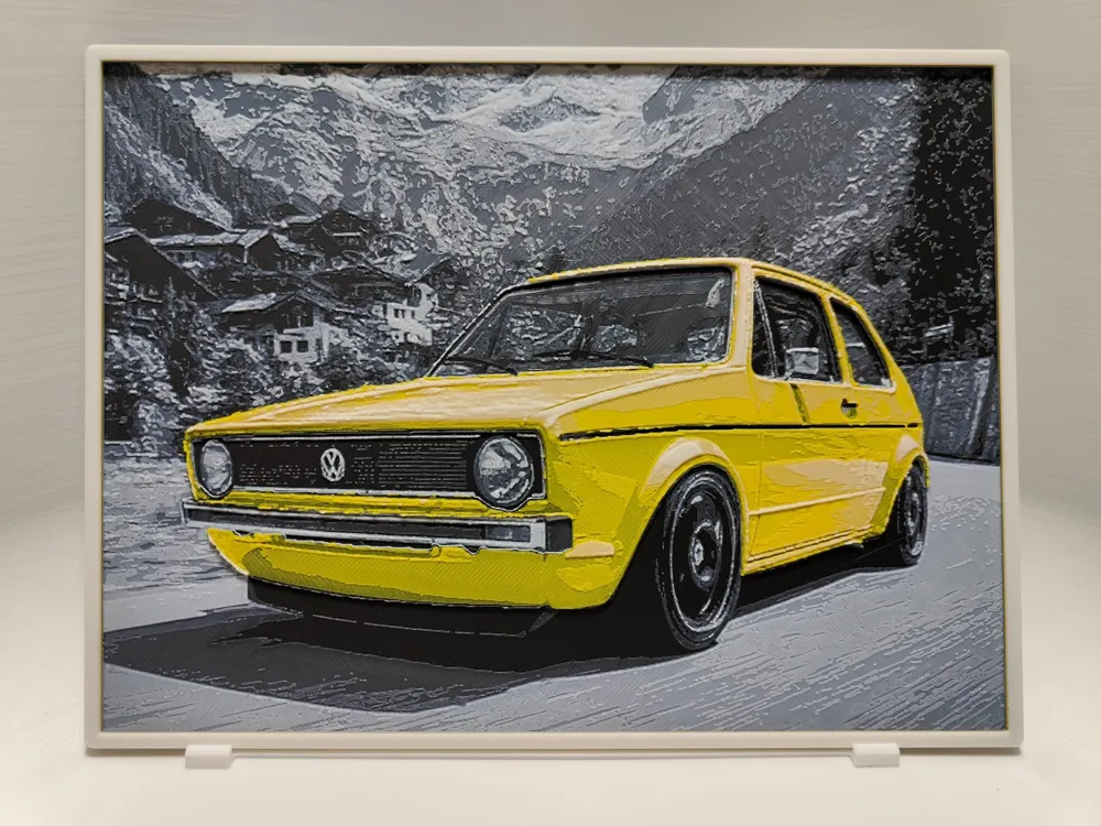 VW Golf Mk1 - Hueforge by BeaN HueForge model: VW Golf Mk1 - Hueforge by BeaN