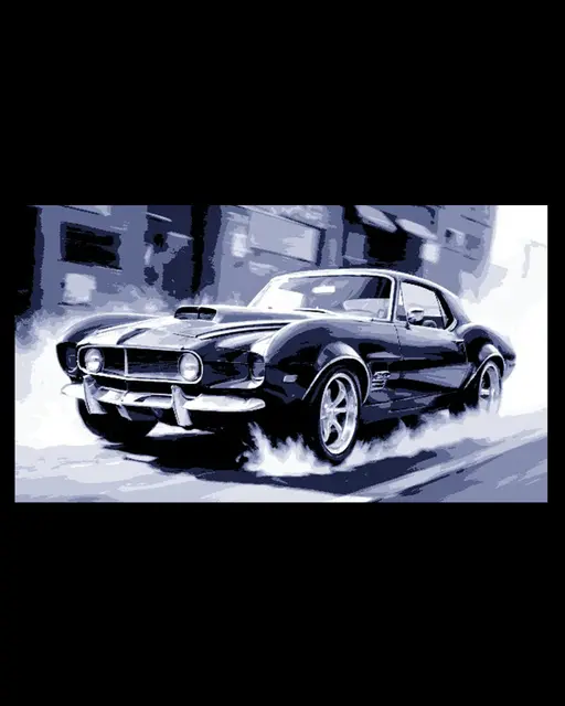 HueForge model: Hot Rod Art - Classic Chop shop special Racer - Corvette Mustang mix by BooneCo3d