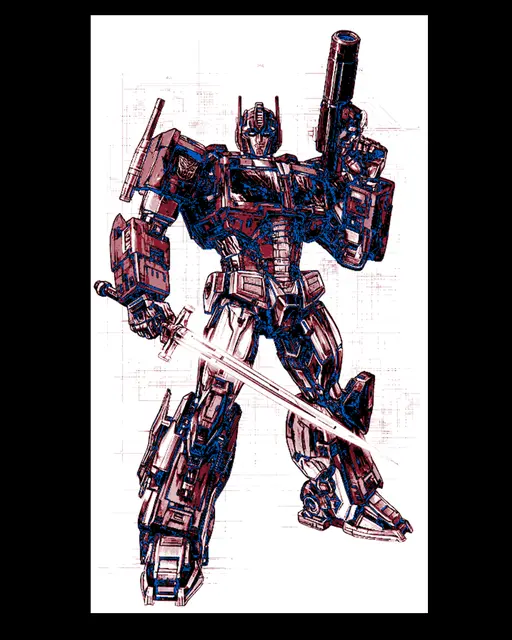 Fanart design of Transformers Leader Optimus Prime - Wall art with hueforge