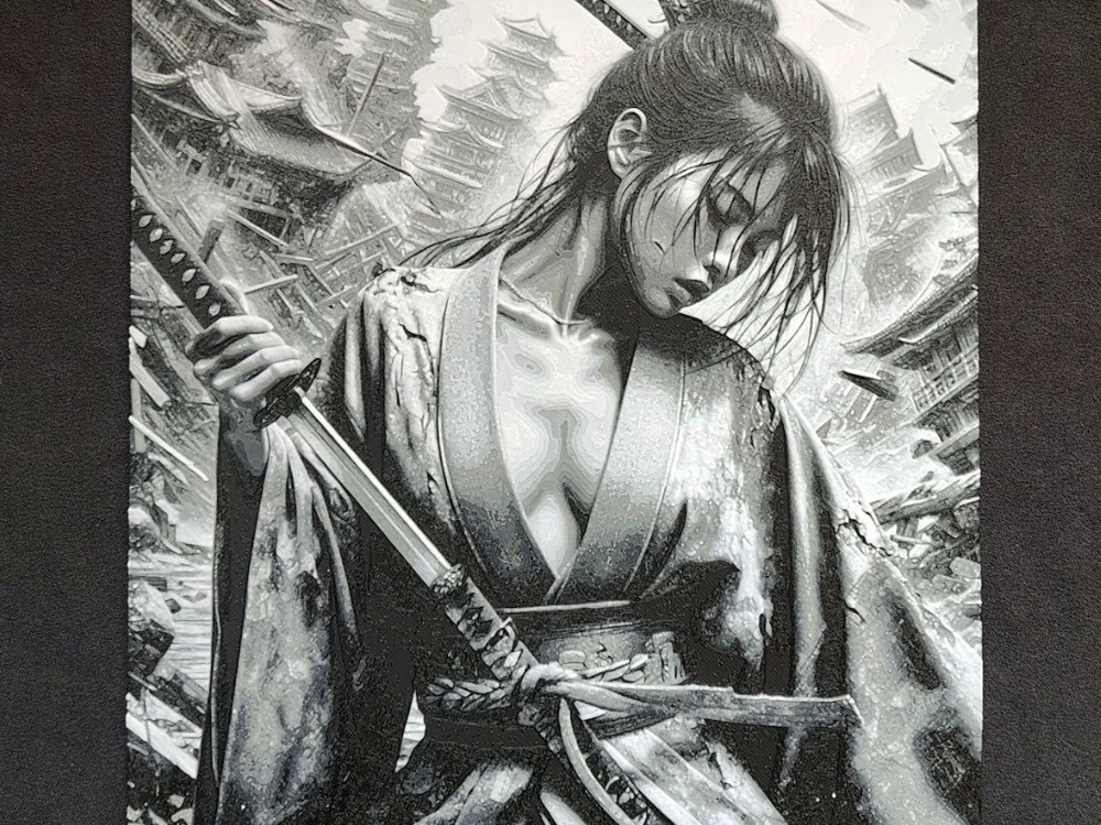Samurai girl HueForge by fD.667 HueForge model: Samurai girl HueForge by fD.667