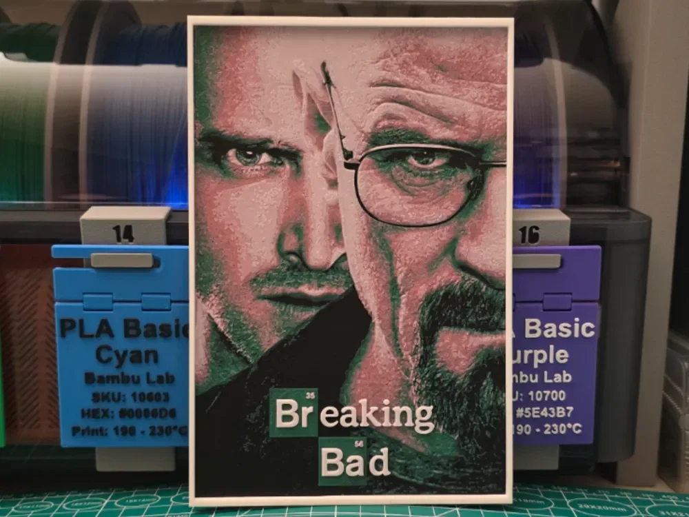 Breaking Bad Poster V2 - Hueforge Art by Lumpy3D HueForge model: Breaking Bad Poster V2 - Hueforge Art by Lumpy3D