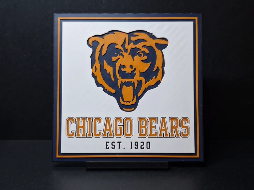 Chicago Bears Logo - Wall Art by LED HueForge model: Chicago Bears Logo - Wall Art by LED