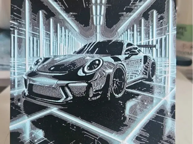 HueForge model: Porsche Blue Neon by Mano's 3d_Art