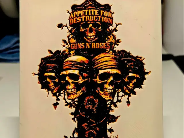 HueForge model: Guns 'n Roses Cross by Mano's 3d_Art