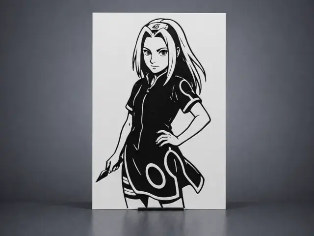 HueForge model: Lineart Sakura by Aleksandr