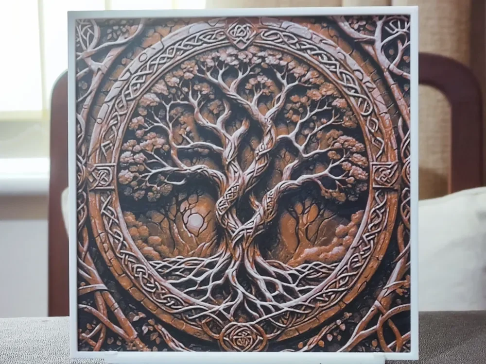 Wood Carving Tree Of Life - HueForge 3 Color by BoDad HueForge model: Wood Carving Tree Of Life - HueForge 3 Color by BoDad