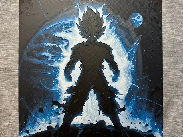 HueForge model: Goku Silhouette in front of Planet by Hey Ben