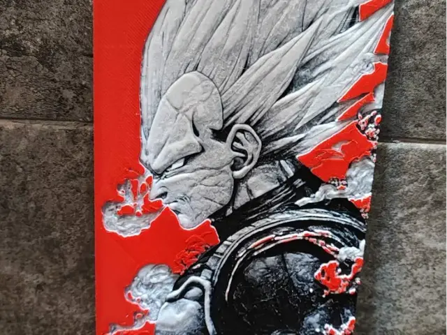 HueForge model: Vegeta Japanese Art by Garuda3D