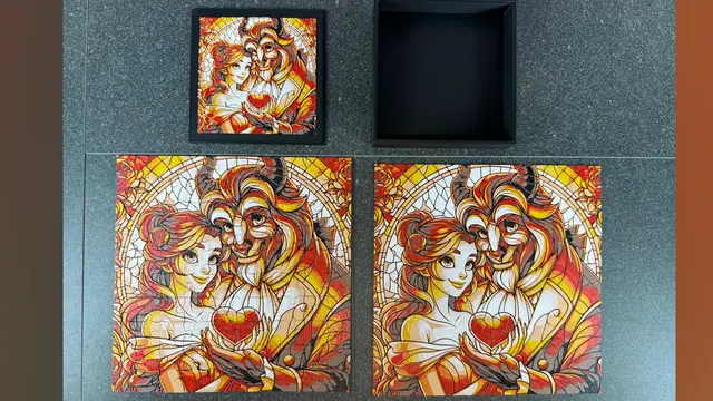HueForge model: October Exclusive #1 - Beauty and the Beast Puzzle & Hueforge by Canadian Gamer
