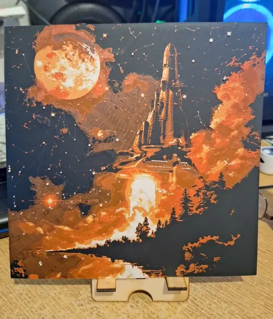 HueForge model: Rocket Launch - 20 x 20 hueforge by 3dGlow