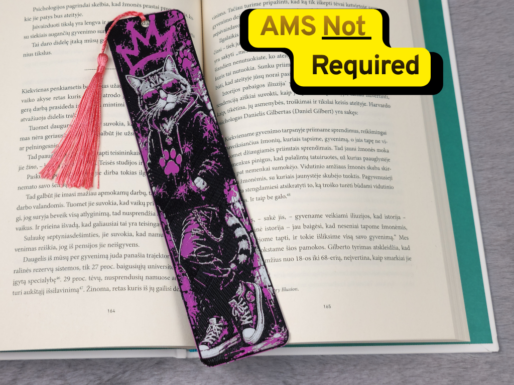 Street Cat Graffiti HueForge Bookmark by 2D Wall Art HueForge model: Street Cat Graffiti HueForge Bookmark by 2D Wall Art