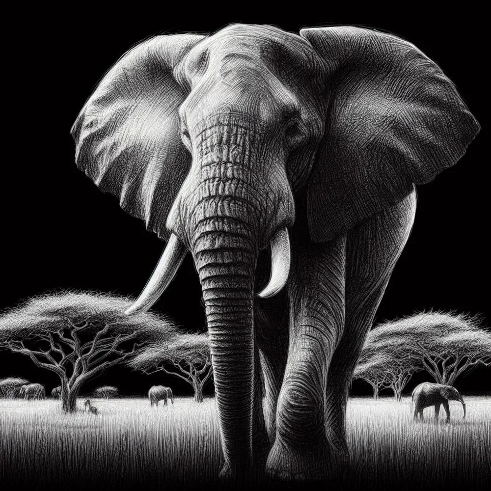 Elephant on savanna - Hueforge by BeaN HueForge model: Elephant on savanna - Hueforge by BeaN