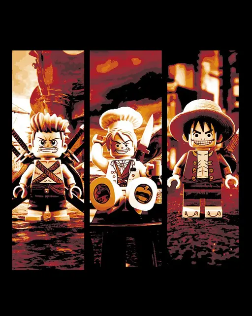 HueForge model: Fan Art of the One Piece Crew - Luffy, Sanji and Zoro as Brick People! Set of Bookmarks by BooneCo3d