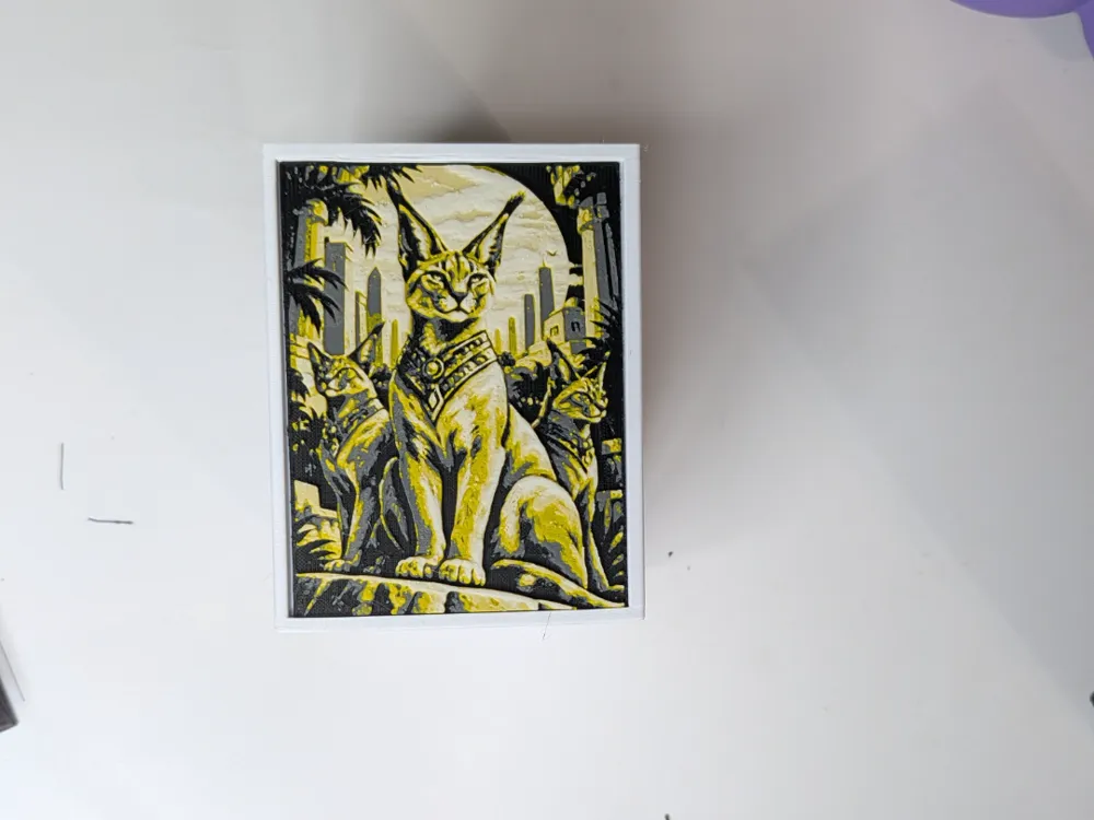 Cats MTG Deckbox Inlay & MTG Tokens by CommandersVault HueForge model: Cats MTG Deckbox Inlay & MTG Tokens by CommandersVault