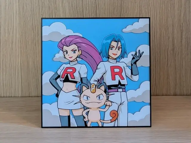 HueForge model: Team Rocket Hueforge & Frame by Nextopia