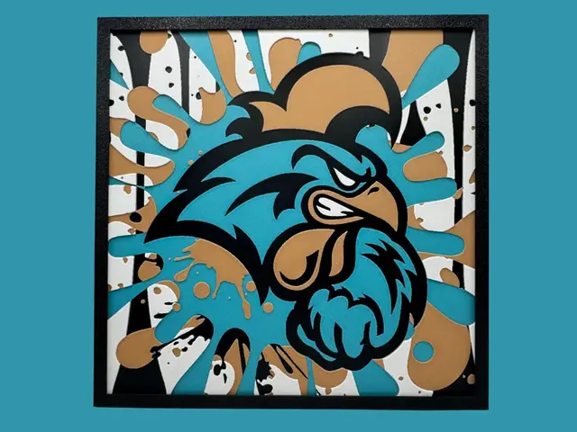 HueForge model: Coastal Carolina Chanticleers Football by Canadian Gamer