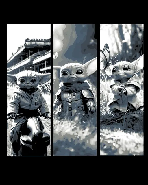 HueForge model:  Fan Art of Grogu Experiencing Life - Star Wars Universe Set of Bookmarks by BooneCo3d