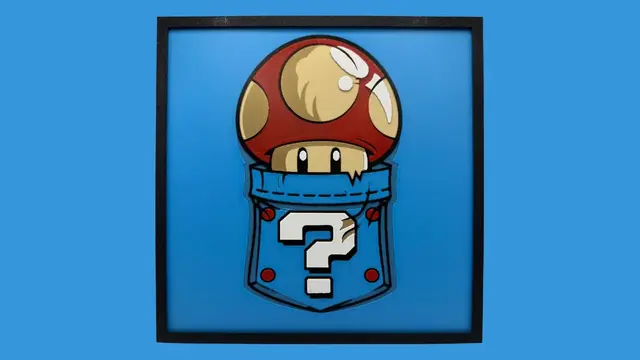 HueForge model: Pocket Power Up - Mushroom - Super Mario Hueforge by Canadian Gamer