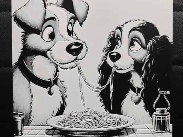 HueForge model: Lady and the Tramp by TheHueforgeLady