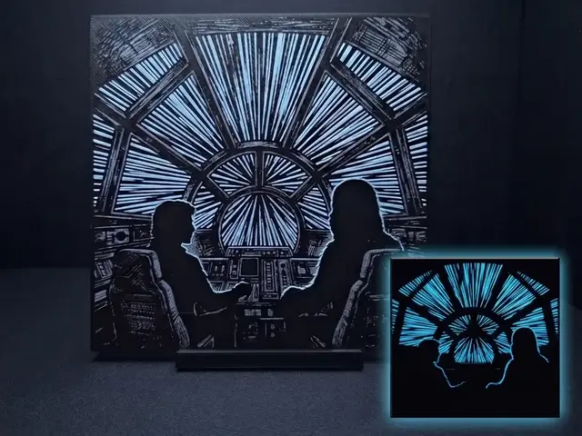 HueForge model: Hyperspeed Silhouette - Hueforge Wall Art by LED
