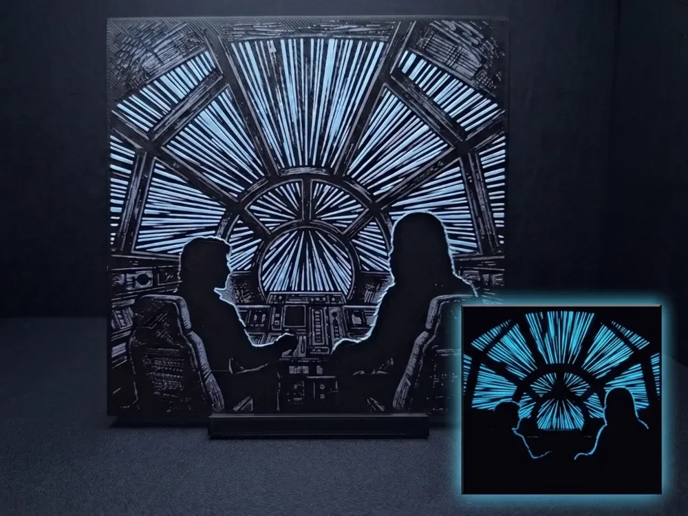 Hyperspeed Silhouette - Hueforge Wall Art by LED HueForge model: Hyperspeed Silhouette - Hueforge Wall Art by LED
