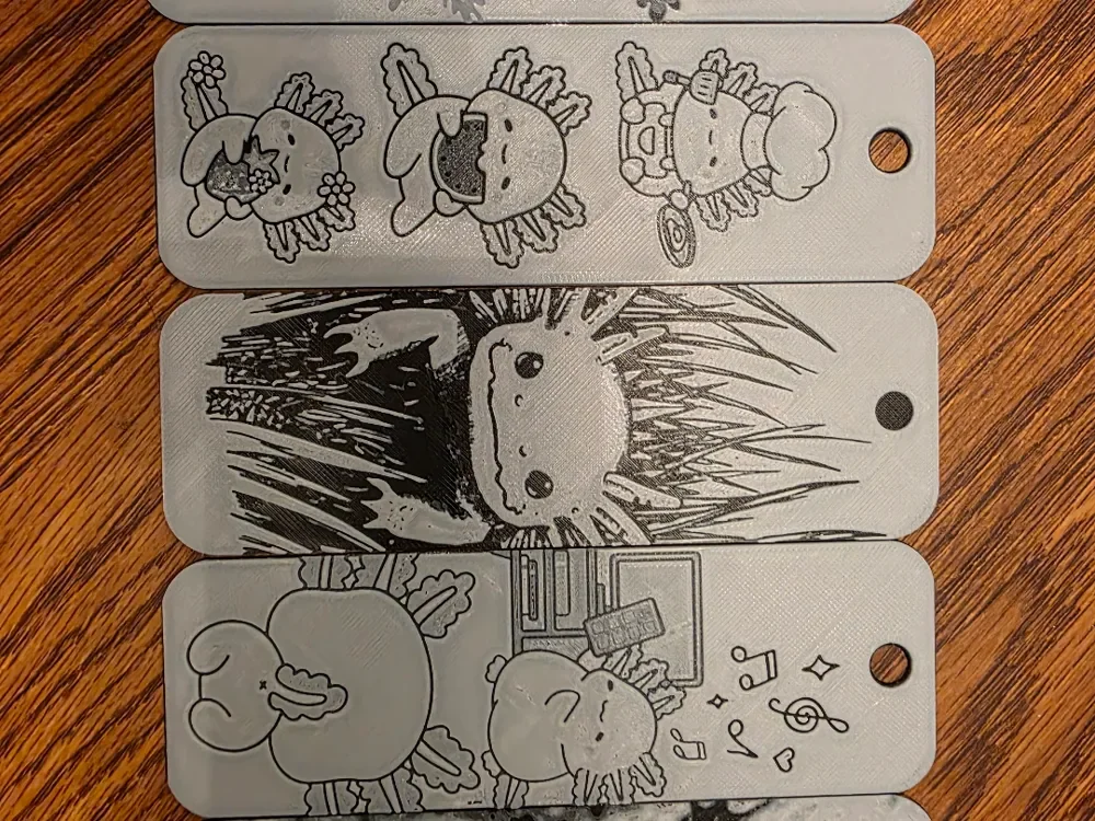 Axolotl Bookmarks by AirMechDesigns HueForge model: Axolotl Bookmarks by AirMechDesigns