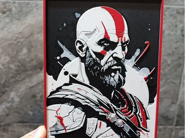 HueForge model: Kratos Art by Garuda3D