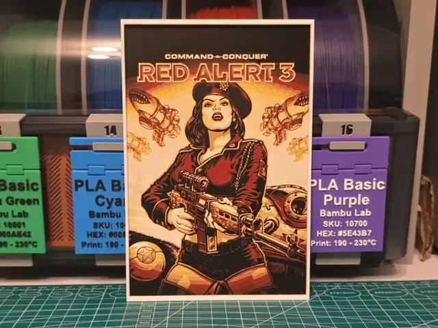 HueForge model: Command & Conquer: Red Alert 3 Poster - Hueforge by Lumpy3D
