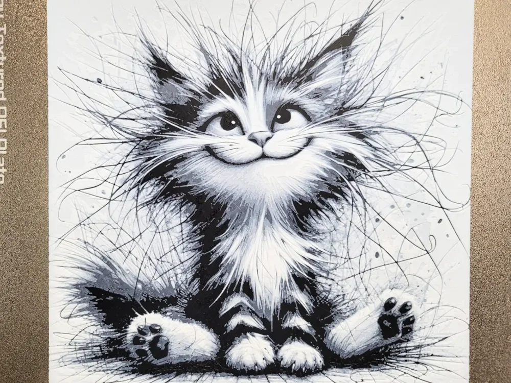 Funny Little Cat - Black White - Hueforge 200x200 by Vincent111 HueForge model: Funny Little Cat - Black White - Hueforge 200x200 by Vincent111